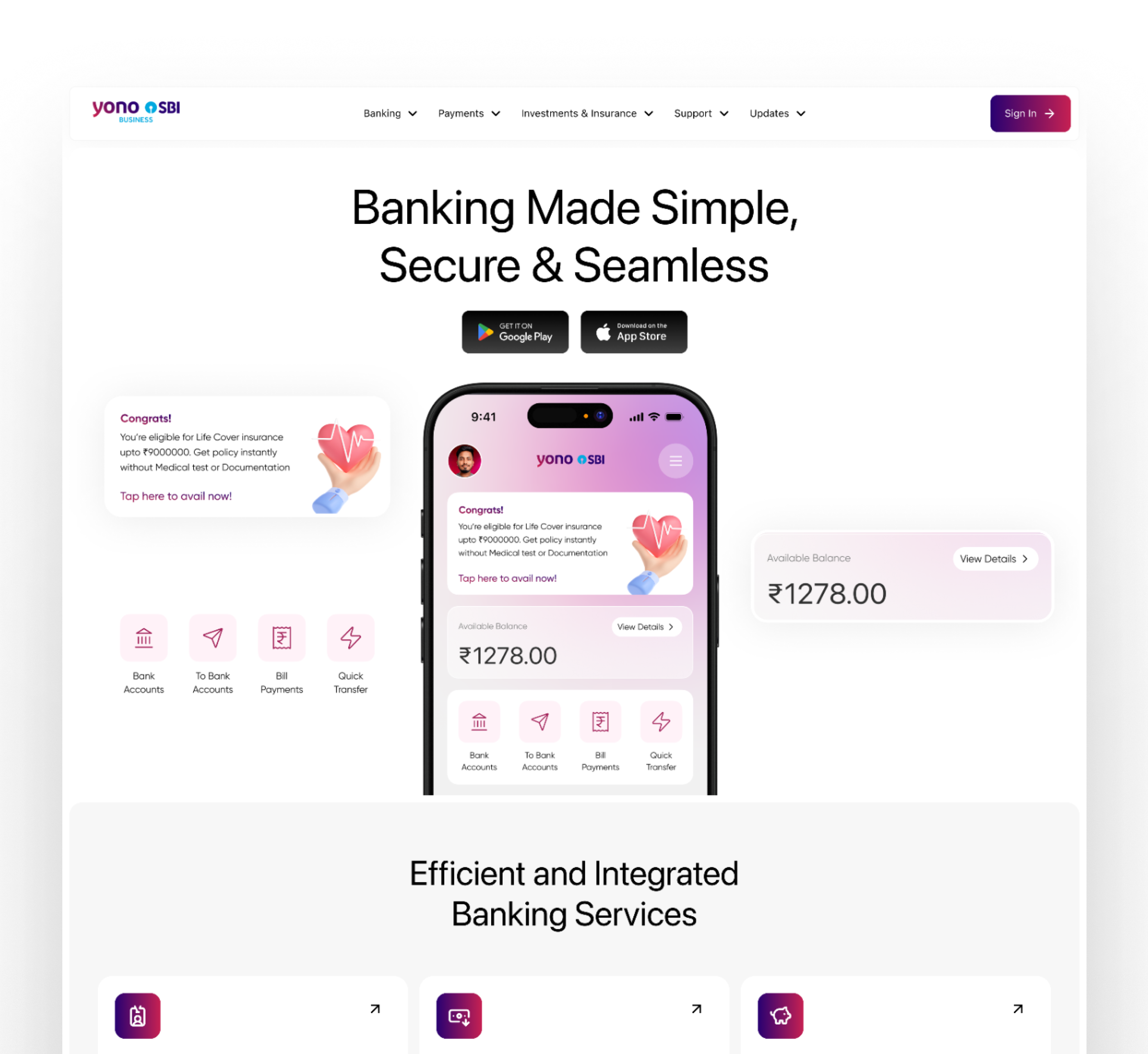 Yono SBI Landing Page Design